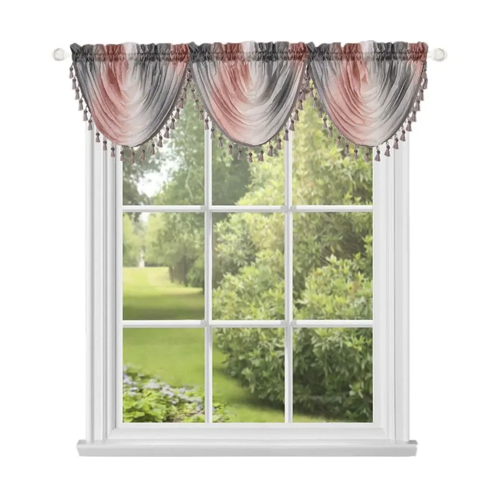 PowerSellerUSA Ombre Window Curtains, Modern Semi-Sheer Window Curtain Drape
